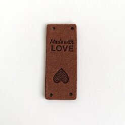 Heartdeco Label Made with love braun